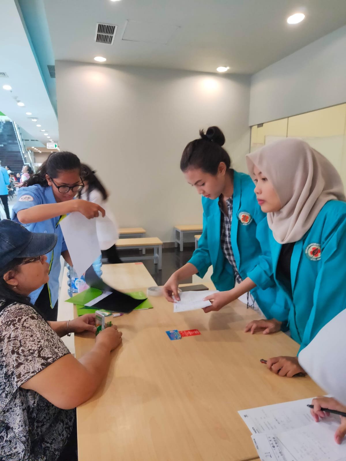 A healthcare consultation during a documented community activity.